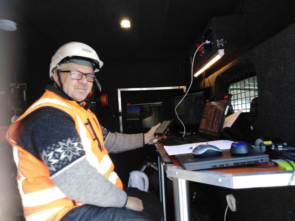 Technical engineer and field operator Timo Kemppainen during survey operations