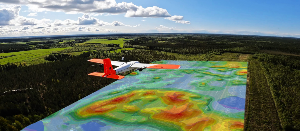 Radai drone system measuring magnetic field.