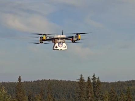 drone flying during a radiometric survey