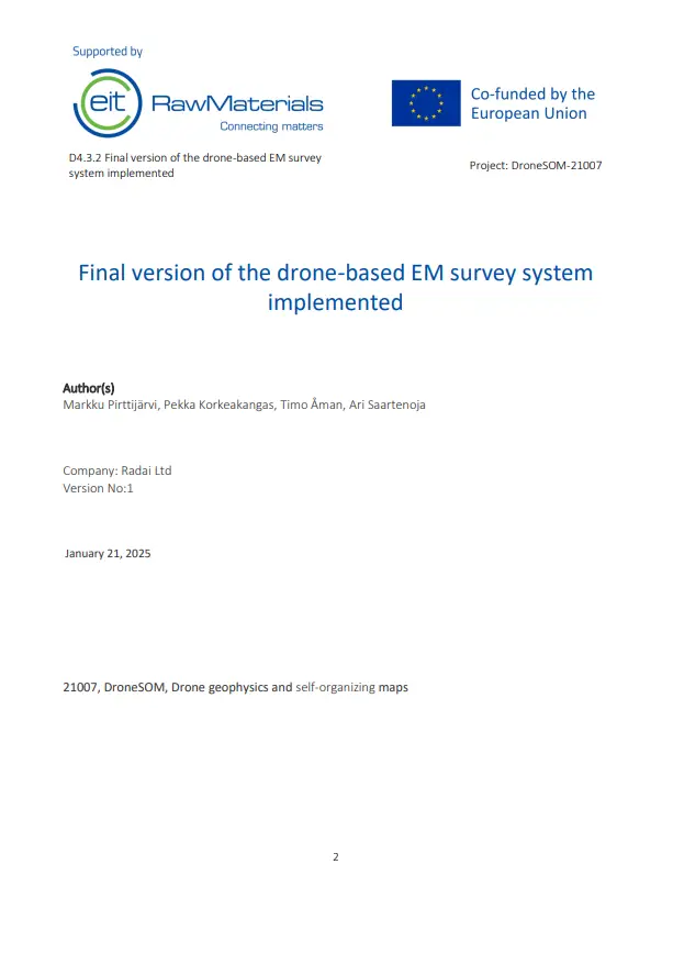 Final version of the drone-based EM survey system implemented
